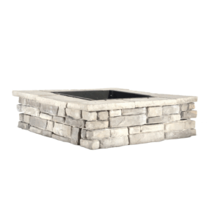 Random Stone Gray Square Fire Pit Kit