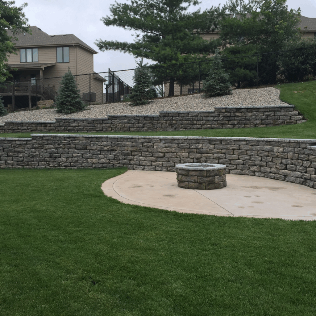 Fossill Limestone Wall and Fire Pit