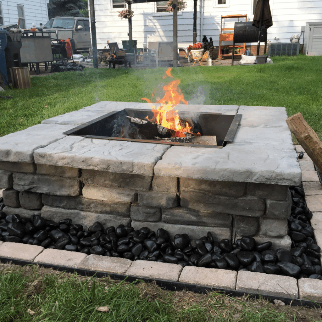 Random Gray Square Fire Pit
