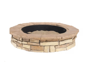 44 in. Random Stone Brown Fire Pit Kit
