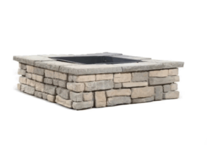 Random Stone Limestone Square Fire Pit Kit by NCP Outdoor